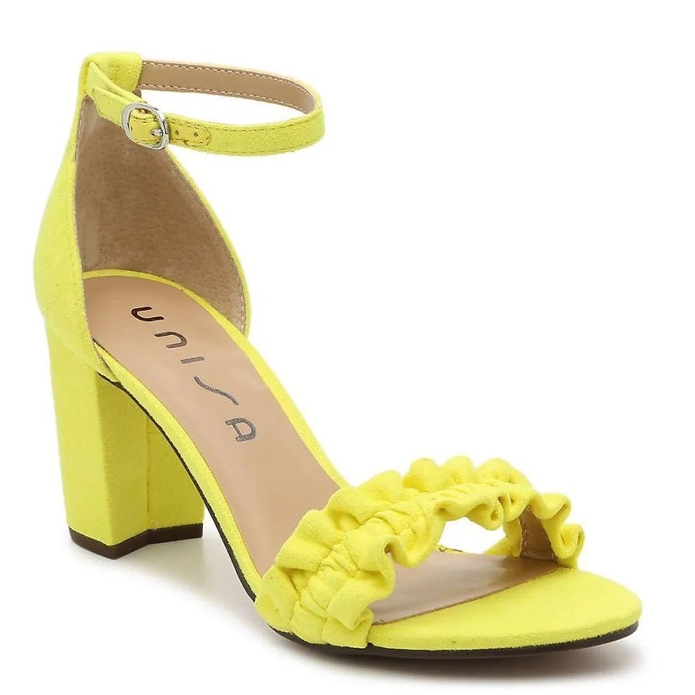 Unisa Yellow Block Heels